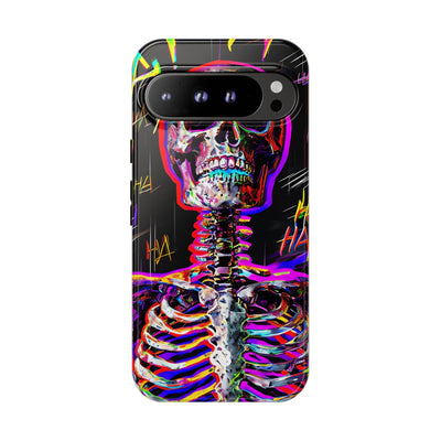 Neon Glitch Skeleton · Tough Handyhülle für Google Pixel