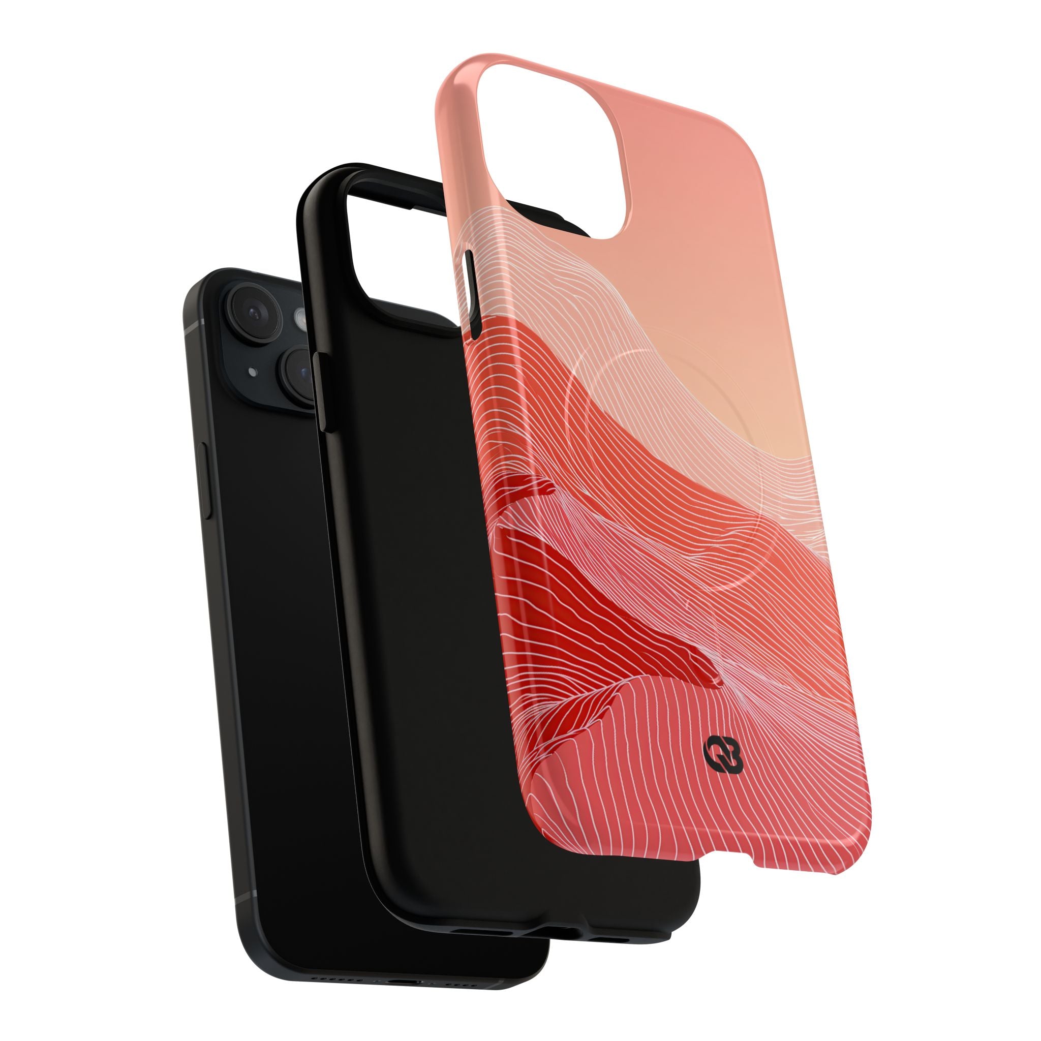 Red Tough 2.0 Magsafe Phone Case for iPhone - Crimson Ridge Contour
