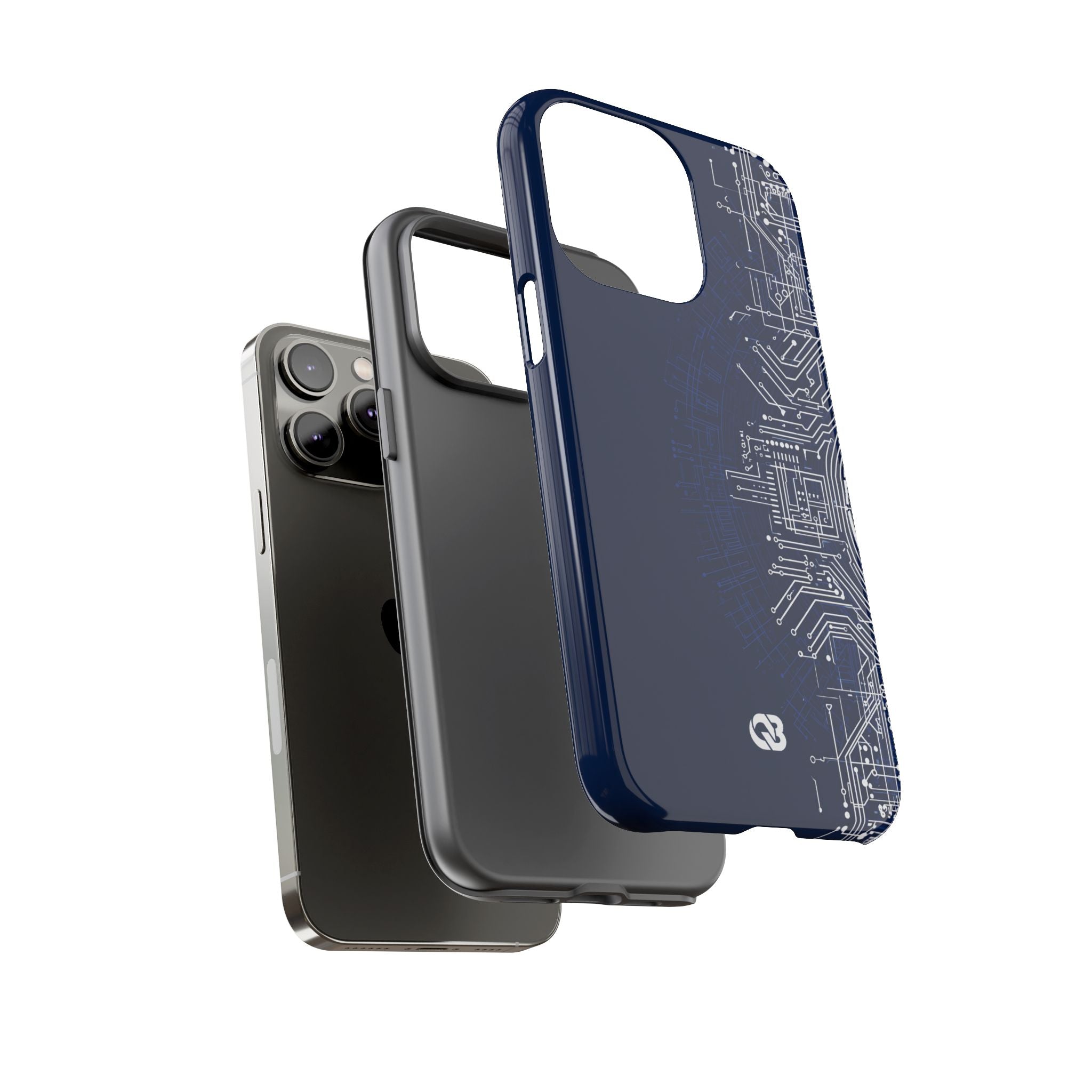 Blue Tough Phone Case for iPhone - Cobalt Circuit Logic