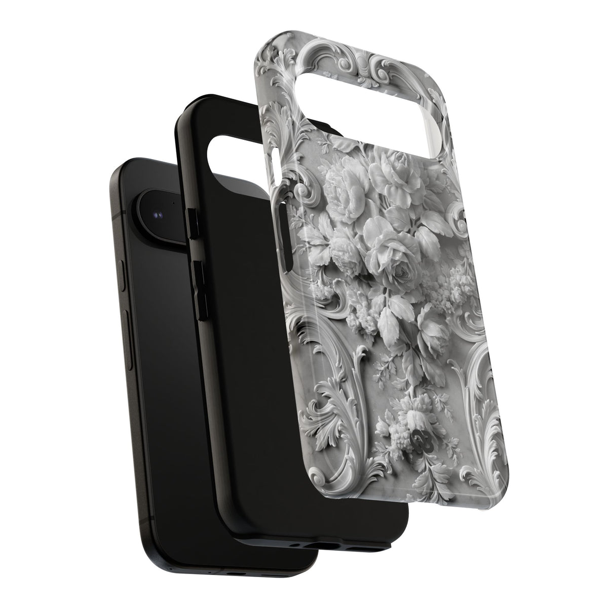 Rococo Marble Rose · Tough Phone Case for Pixel ·  White