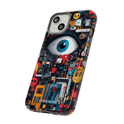 Digitale Oog Blauw iPhone 14 Case - Tough