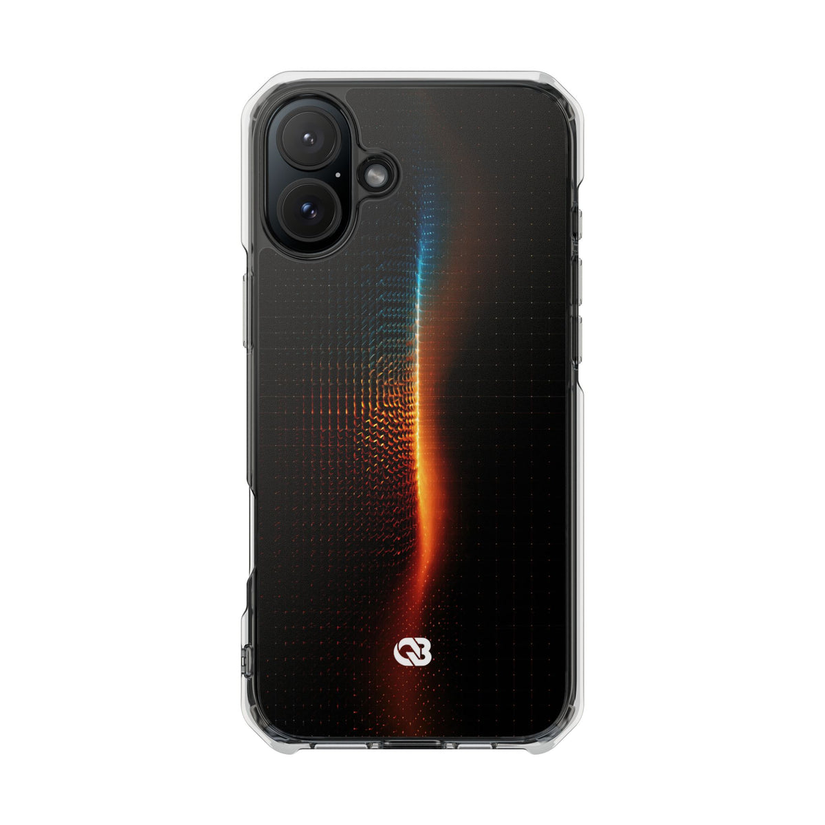 Luminous Refraction Grid · Clear Impact Magnetic Phone Case for iPhone · Black