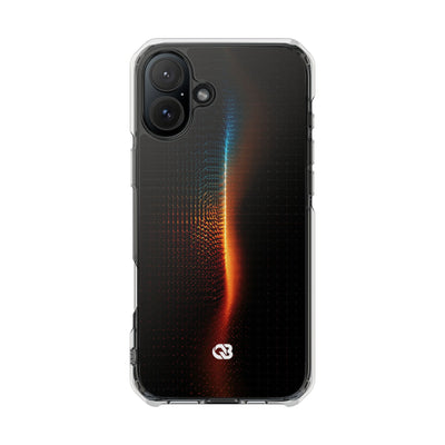 Luminous Refraction Grid · Clear Impact Magnetic Phone Case for iPhone · Black