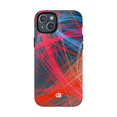 Neon Fiber Stream · Tough 2.0 Magnetic Phone Case for iPhone · Red