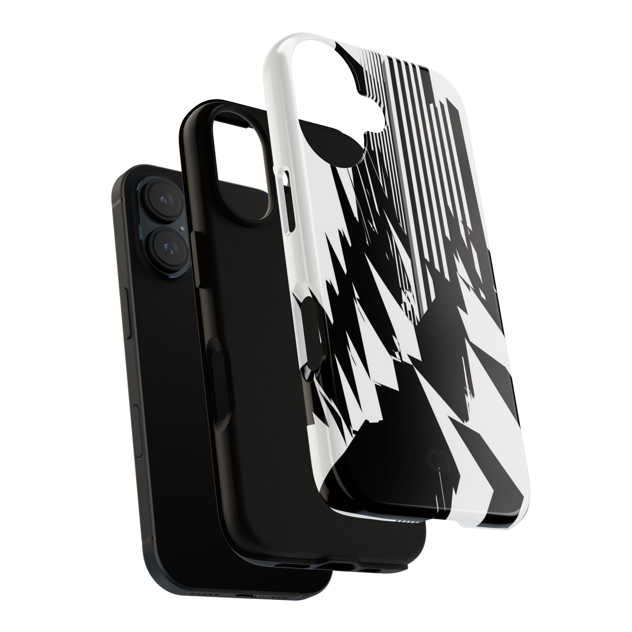 White Tough Phone Case for iPhone - Shattered Vector Spire