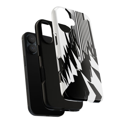 White Tough Phone Case for iPhone - Shattered Vector Spire