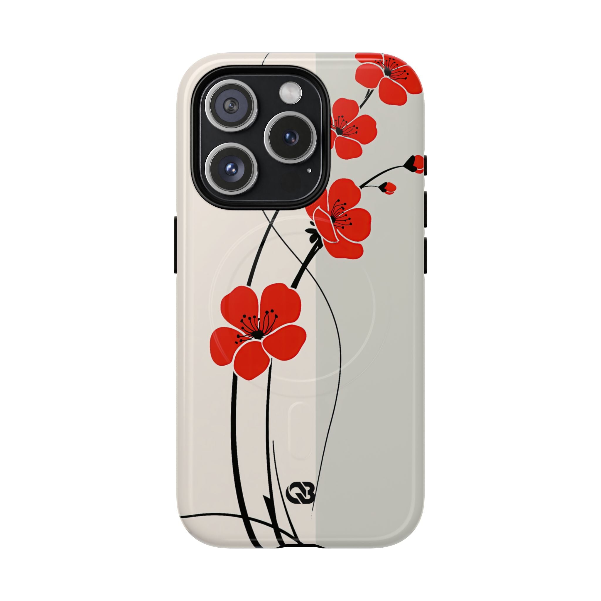 Red Tough 2.0 Magsafe Phone Case for iPhone - Crimson Plum Ink