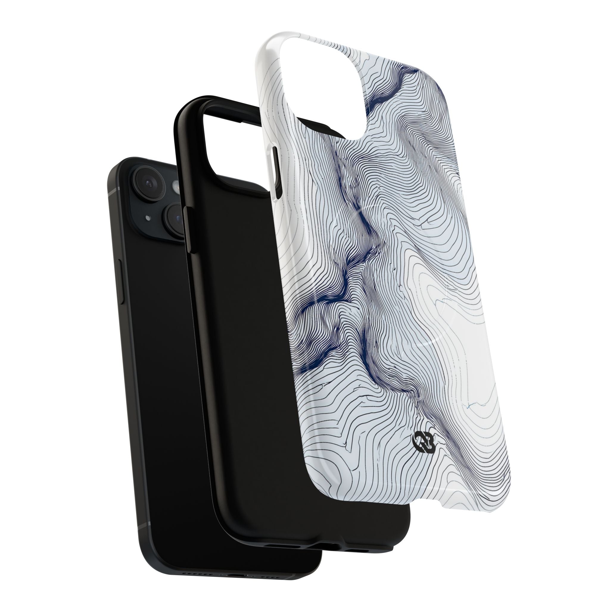 White Tough 2.0 Magsafe Phone Case for iPhone - Nordic Ridge Topo