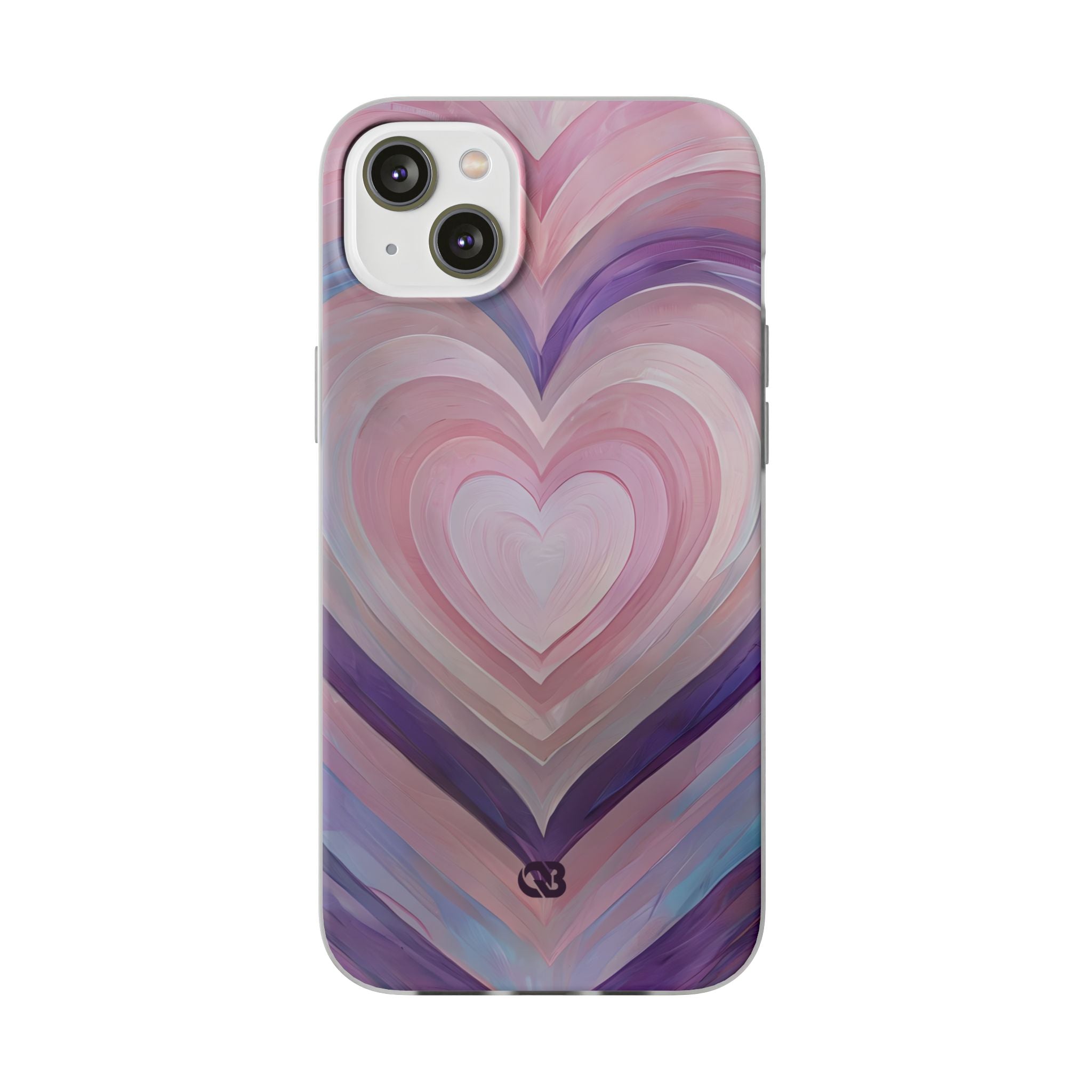 Lavender Pulse Hearts · Soft Mobilskal för iPhone