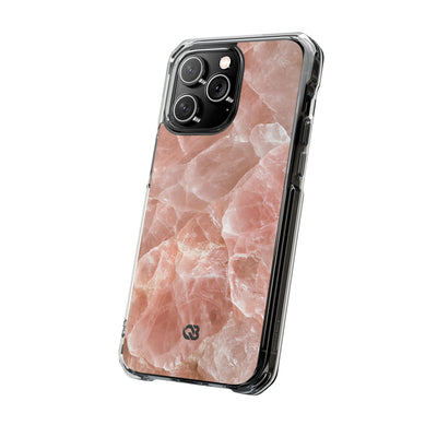 Rose Quartz Facet · Clear Impact Magnetic Phone Case for iPhone · Pink