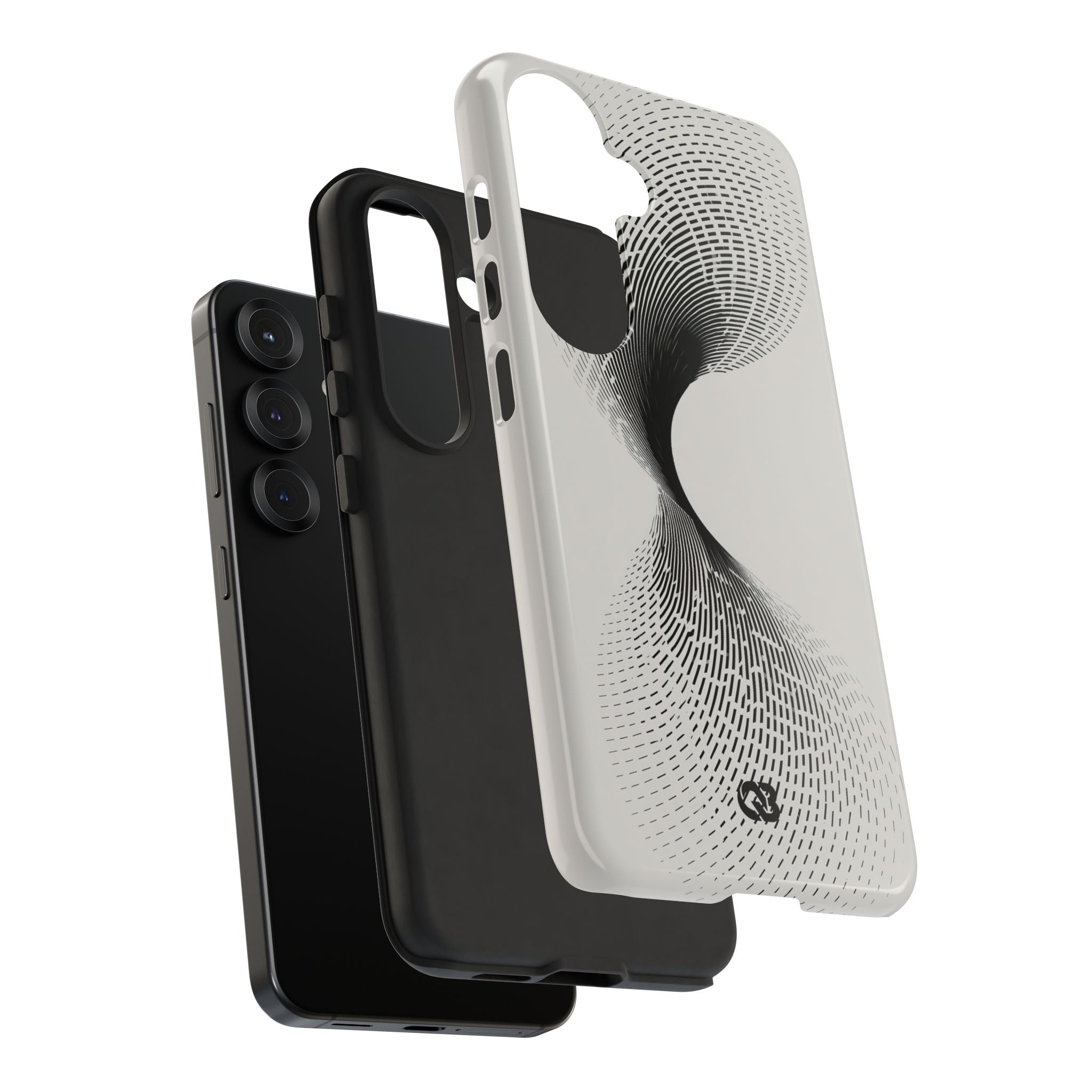 White Tough Phone Case for Samsung - Linear Torsion Grid