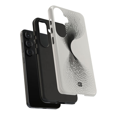 White Tough Phone Case for Samsung - Linear Torsion Grid
