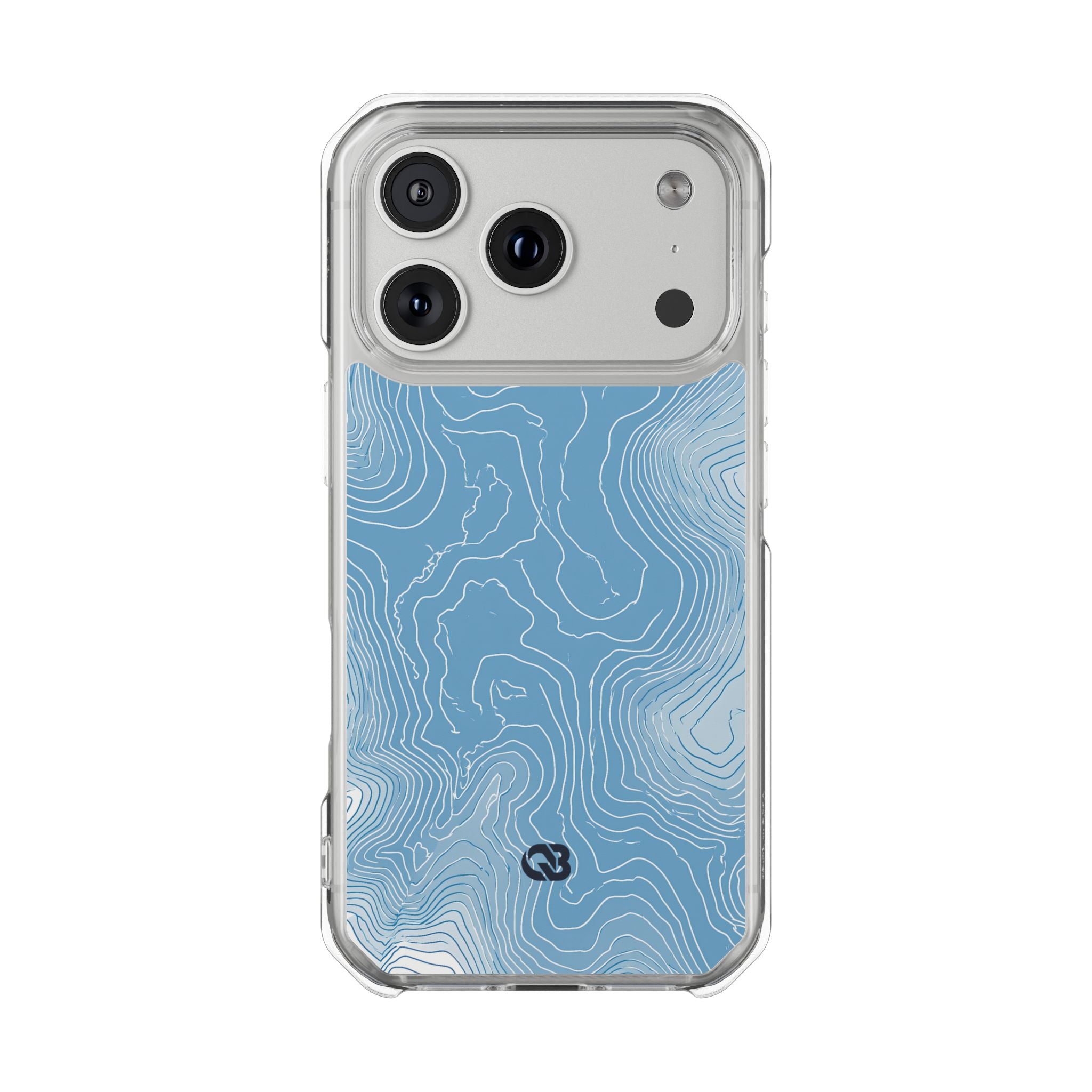 Blue Impact MagSafe Phone Case for iPhone - Glacial Ridge Topo