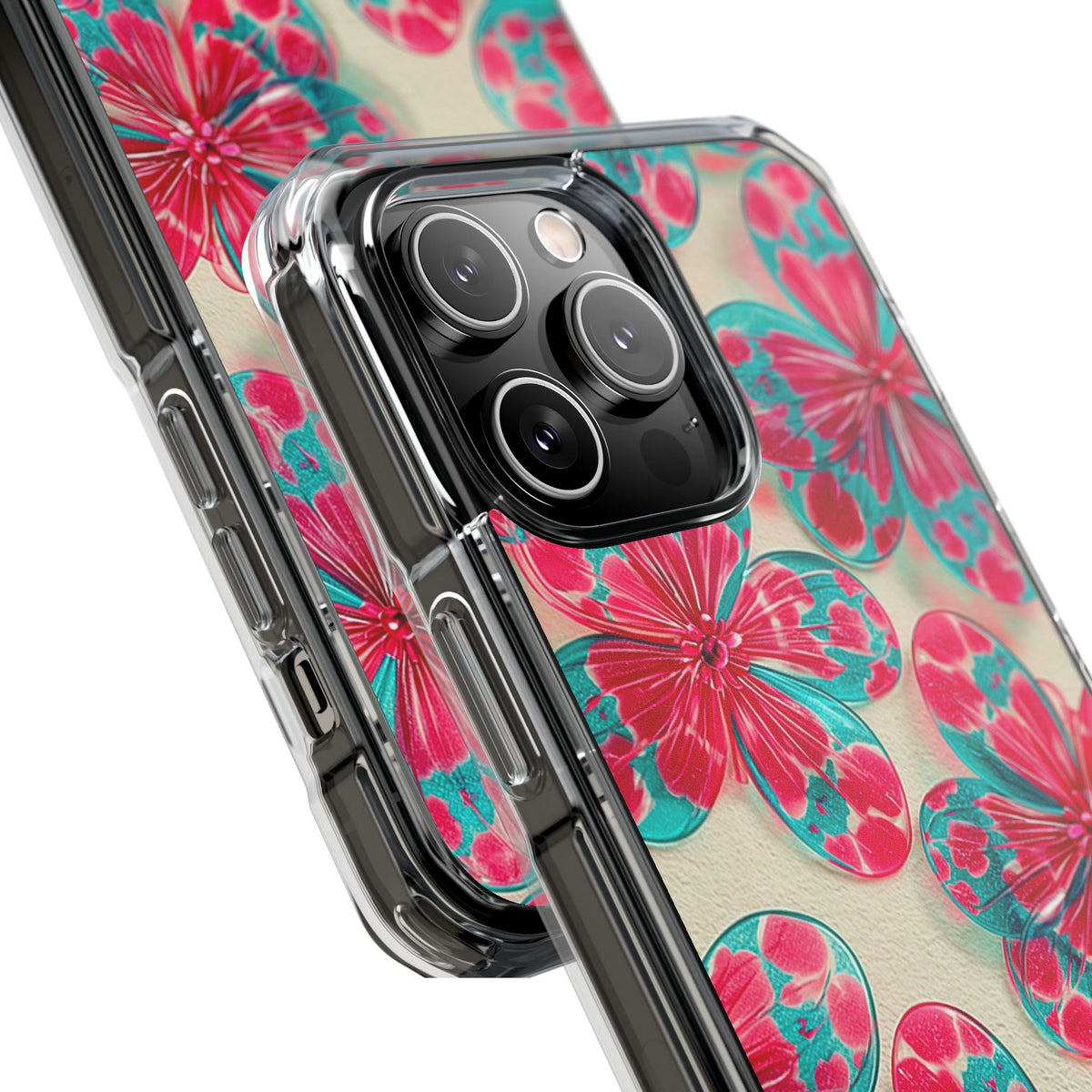 Lucite Jelly Bloom · Clear Impact Magnetic Phone Case for iPhone · Pink