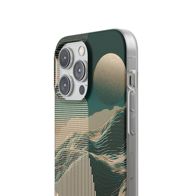 Green Lite Phone Case for iPhone - Lunar Moss Topography
