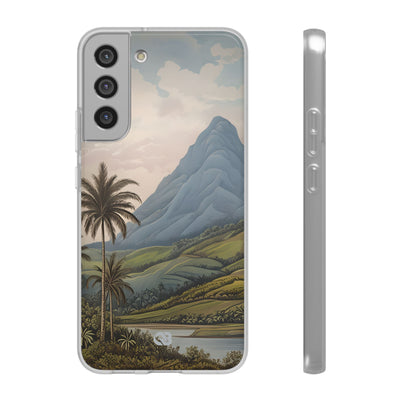 Verdant Blue Summit · Soft Phone Case for Samsung
