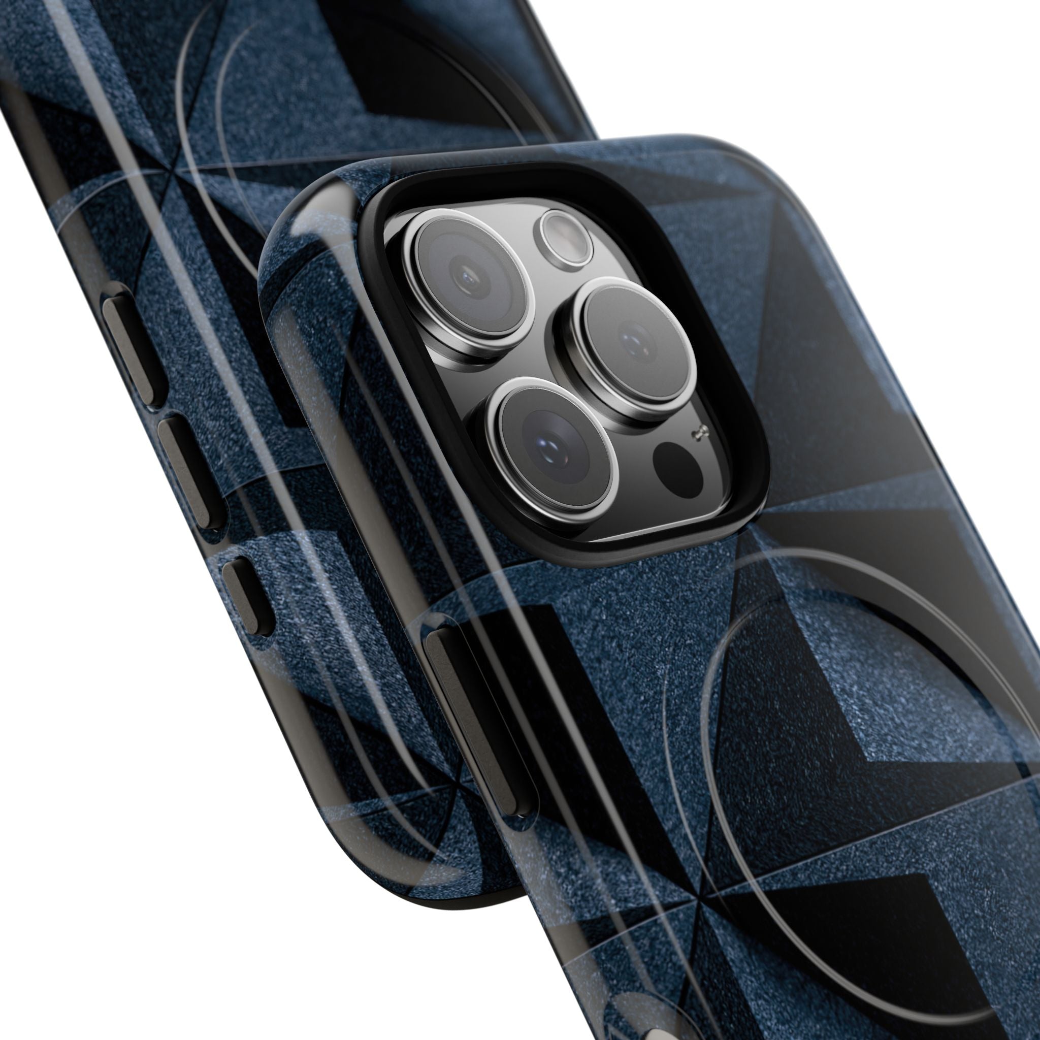 Blue Tough 2.0 Magsafe Phone Case for iPhone - Indigo Basalt Facets
