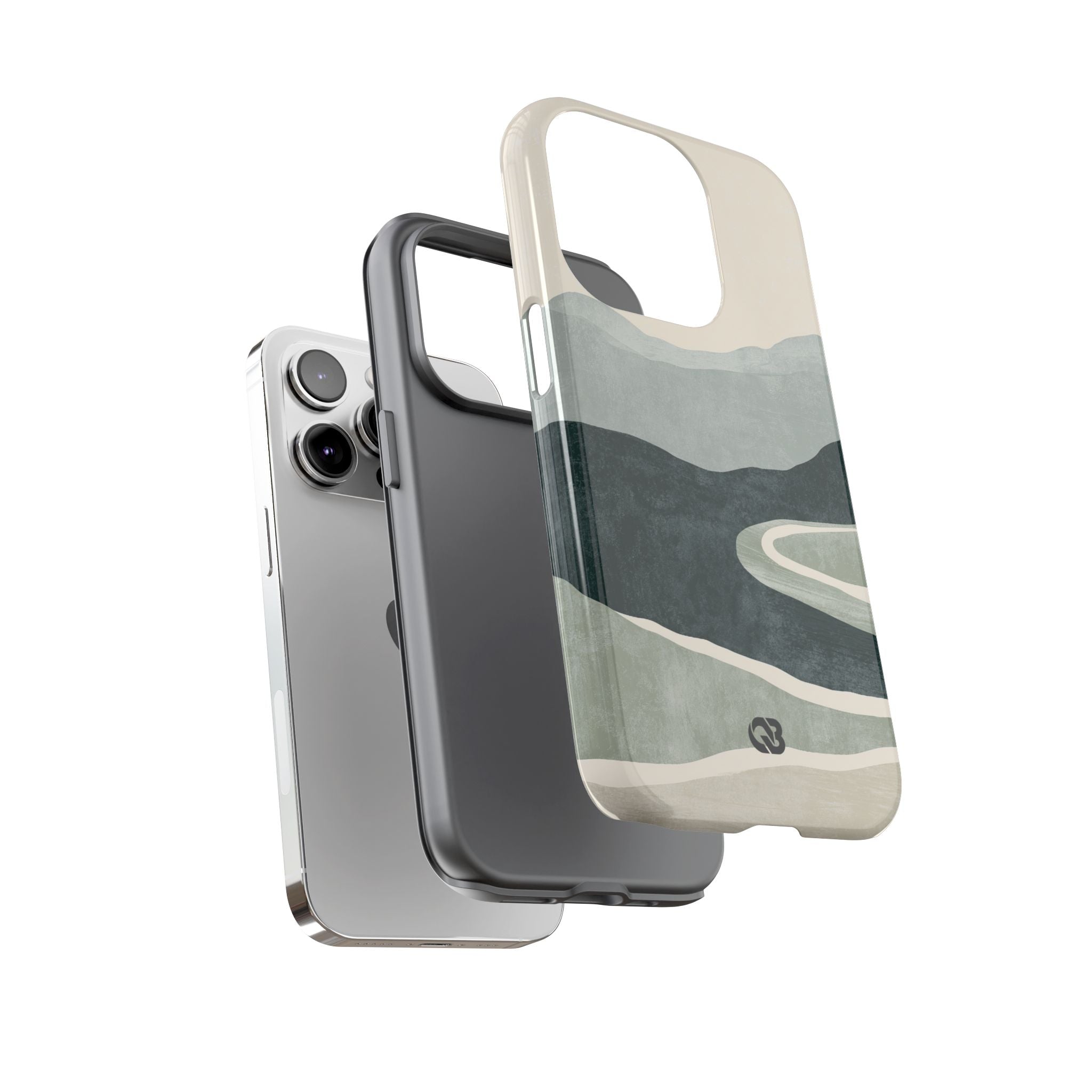 Green Tough Phone Case for iPhone - Misty Sage Valley