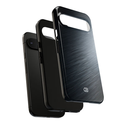 Grey Tough Phone Case for Google Pixel - Charcoal Brushed Steel