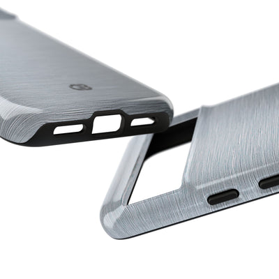 Silver Tough Phone Case for Google Pixel - Satin Chrome Grain