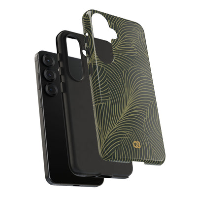 Green Tough Phone Case for Samsung - Dark Olive Plume