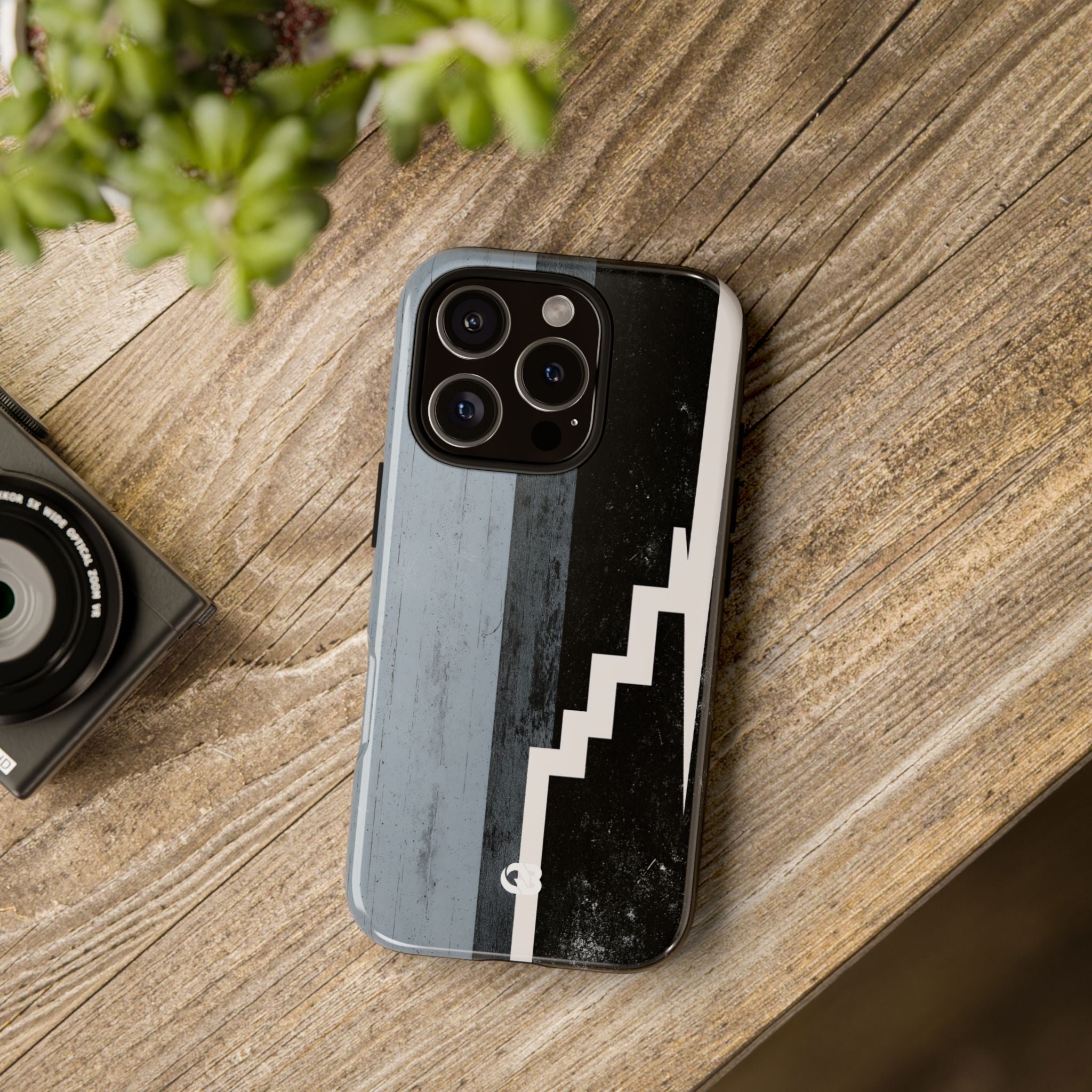 Grey Tough Phone Case for iPhone - Industrial Concrete Void