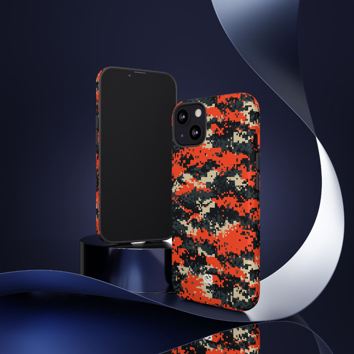Signal Pixel Camo · Tough Phone Case for iPhone · Orange