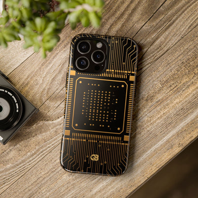 Gold Tough Phone Case for iPhone - Cyber Gold Processor