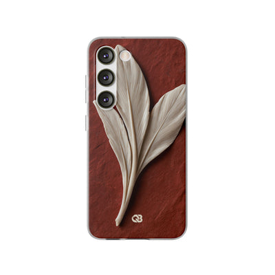 Carved Ivory Plume · Lite Phone Case for Samsung · Red