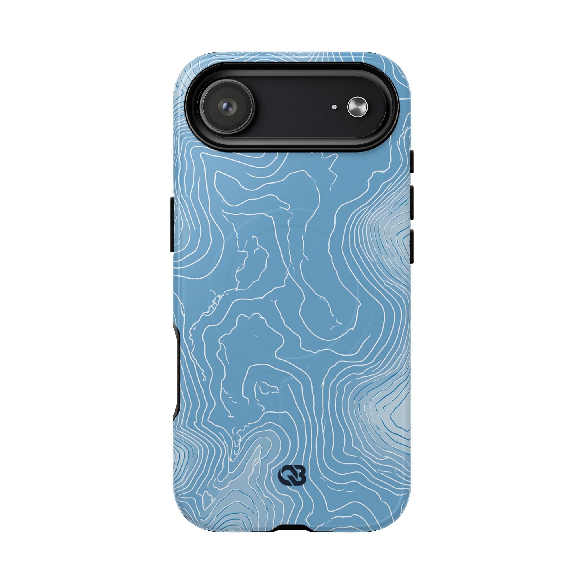 Blue Tough 2.0 Magsafe Phone Case for iPhone - Glacial Ridge Topo