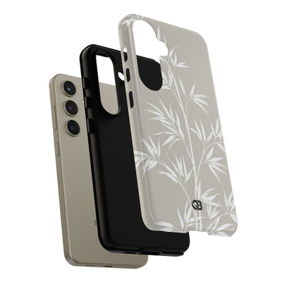Beige Tough Phone Case for Samsung - Sandstone Bamboo Stalks