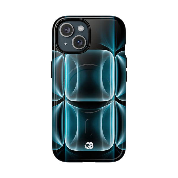 Translucent Cyber Grid · Tough 2.0 Magnetic Phone Case for iPhone · Teal