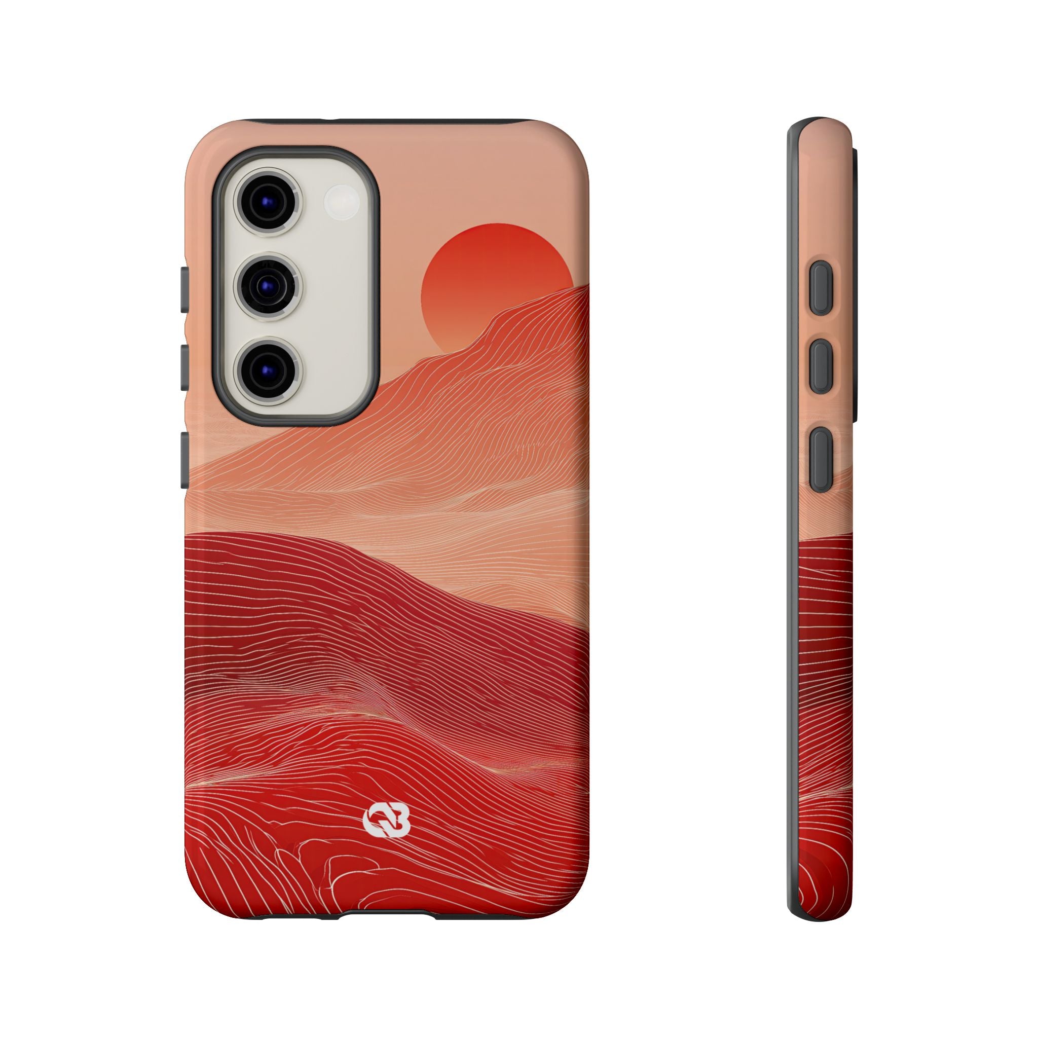 Red Tough Phone Case for Samsung - Crimson Ridge Lines