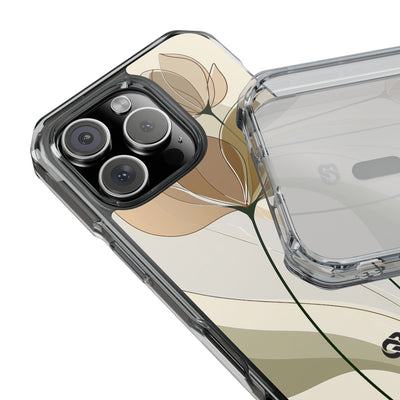 Translucent Petal Contour · Clear Impact Magnetic Phone Case for iPhone ·  Beige
