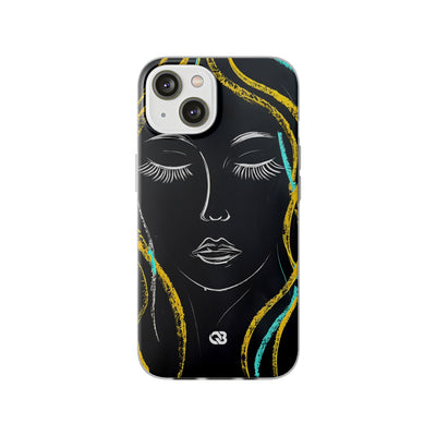 Obsidian Chalk Portrait · Soft Phone Case for iPhone