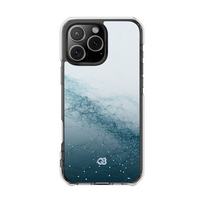 Teal Impact MagSafe Phone Case for iPhone - Cyan Vector Lattice