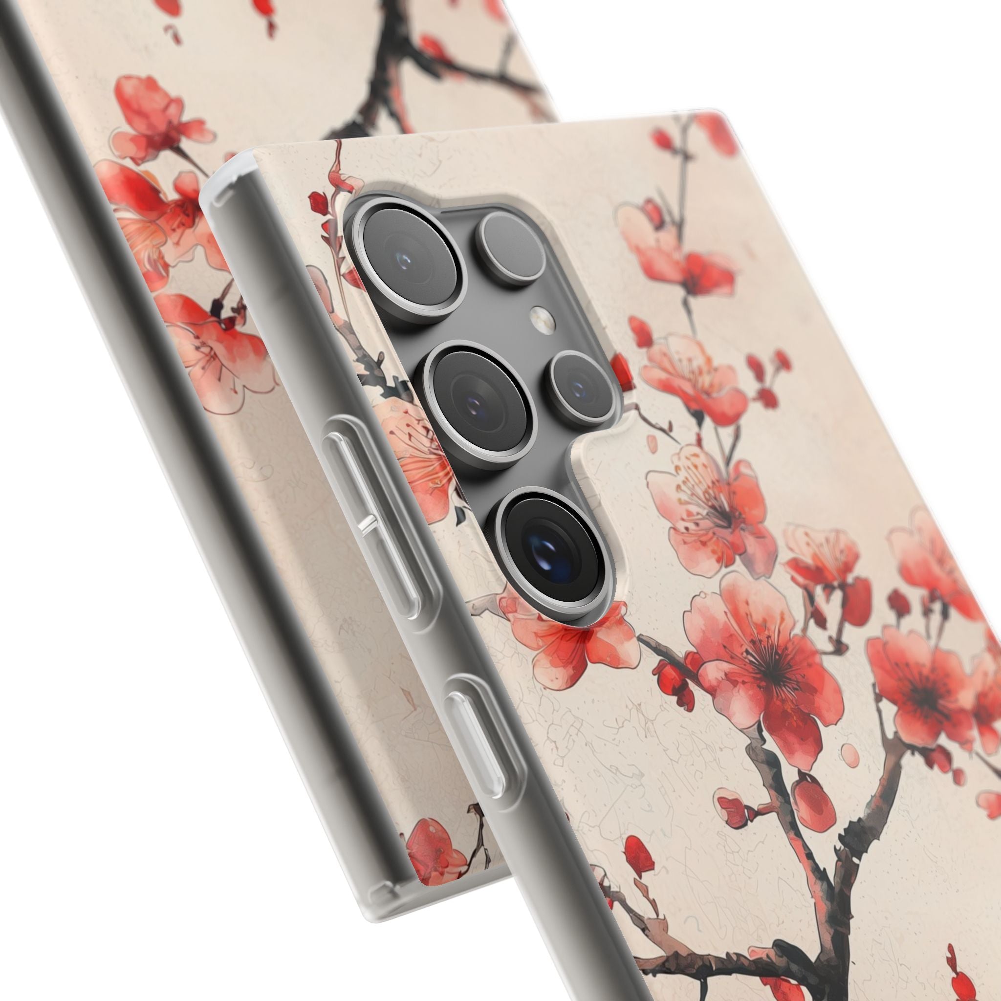Crimson Silk Flora · Soft Phone Case for Samsung