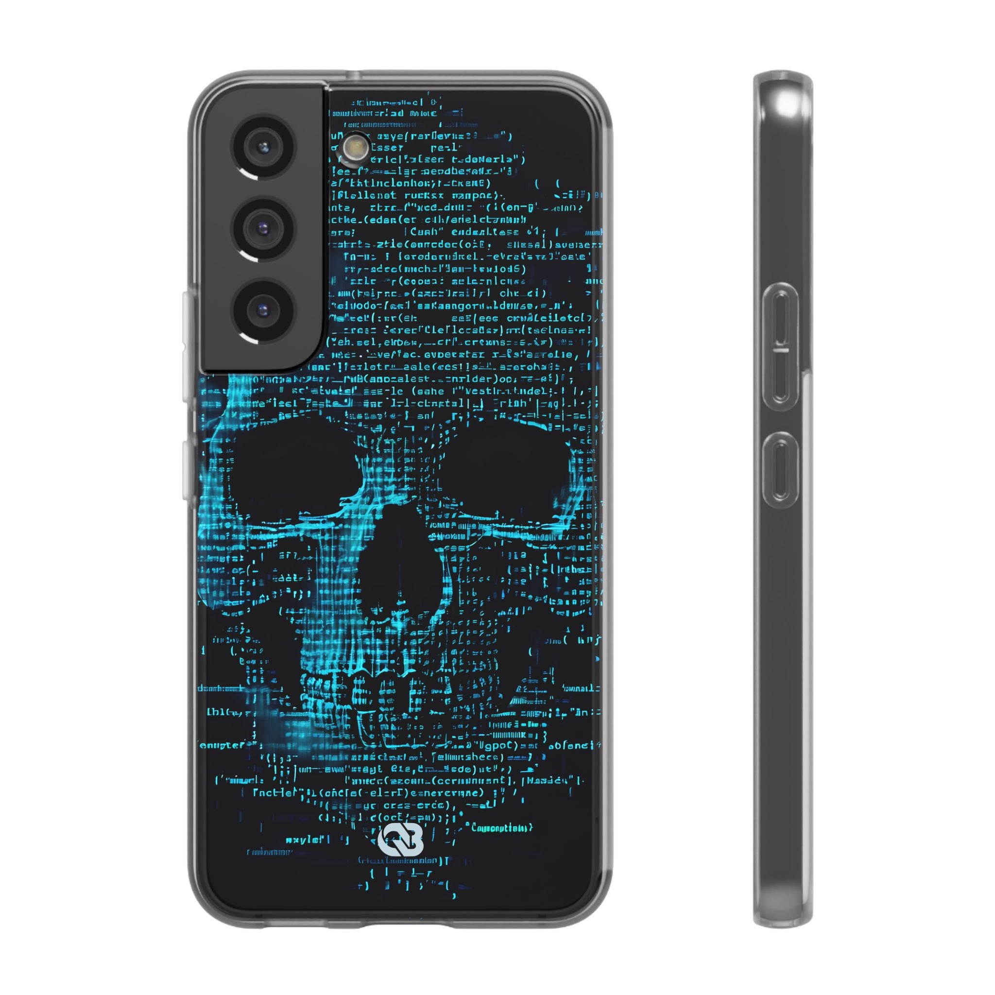 Cyan Glitch Skull · Soft Phone Case for Samsung