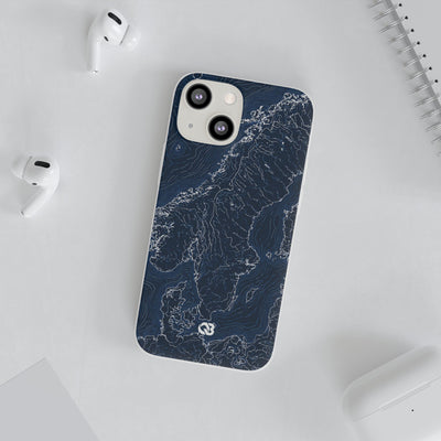 Nordic Contour Chart · Lite Phone Case for iPhone ·  Blue