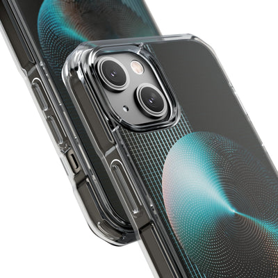 Blue Impact MagSafe Phone Case for iPhone - Cyan Vector Sphere