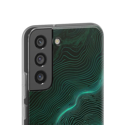 Teal Lite Phone Case for Samsung - Neon Jade Contour