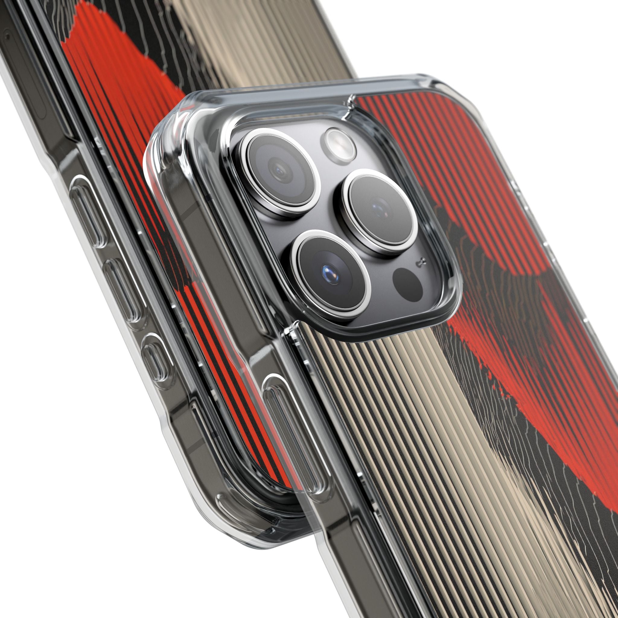 Red Impact MagSafe Phone Case for iPhone - Crimson Pulse Topo