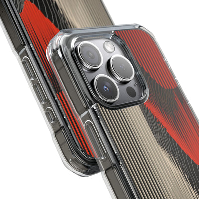 Red Impact MagSafe Phone Case for iPhone - Crimson Pulse Topo