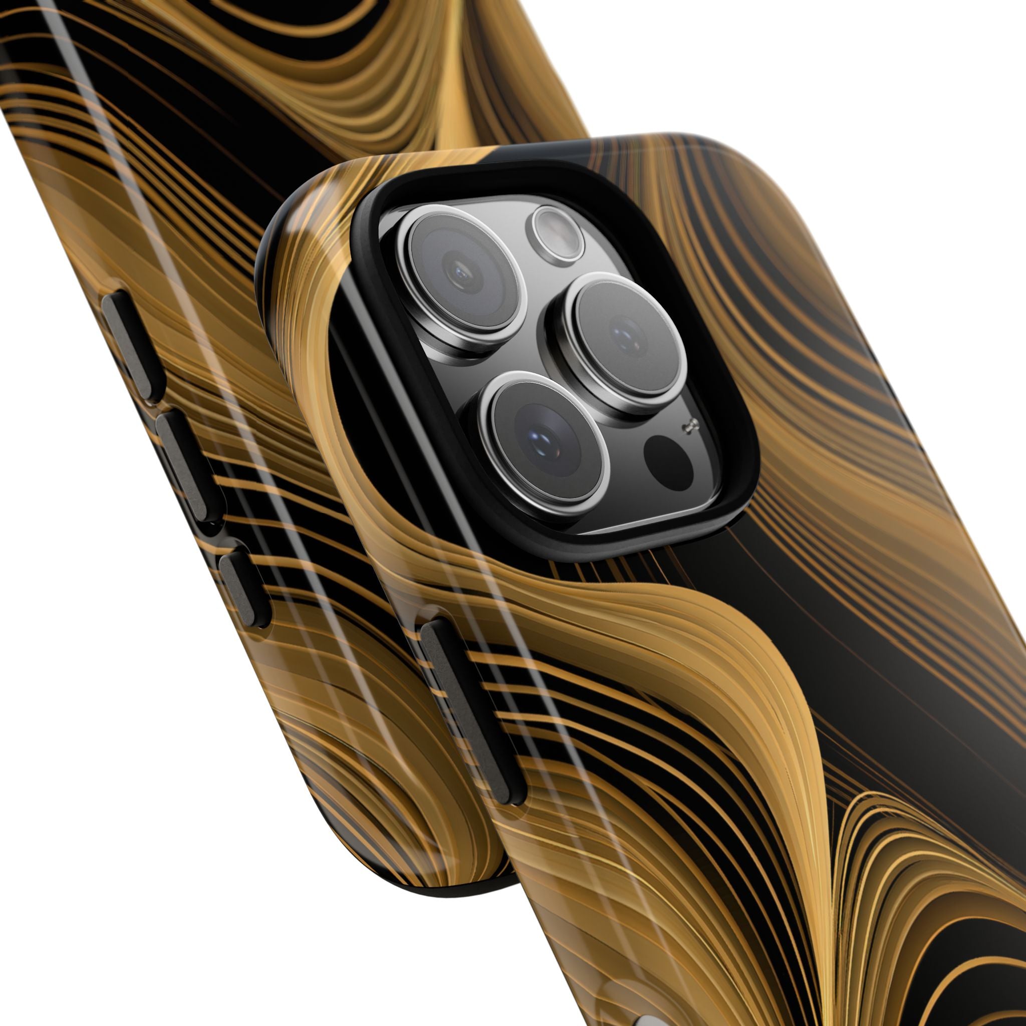 Gold Tough Phone Case for iPhone - Molten Copper Strands