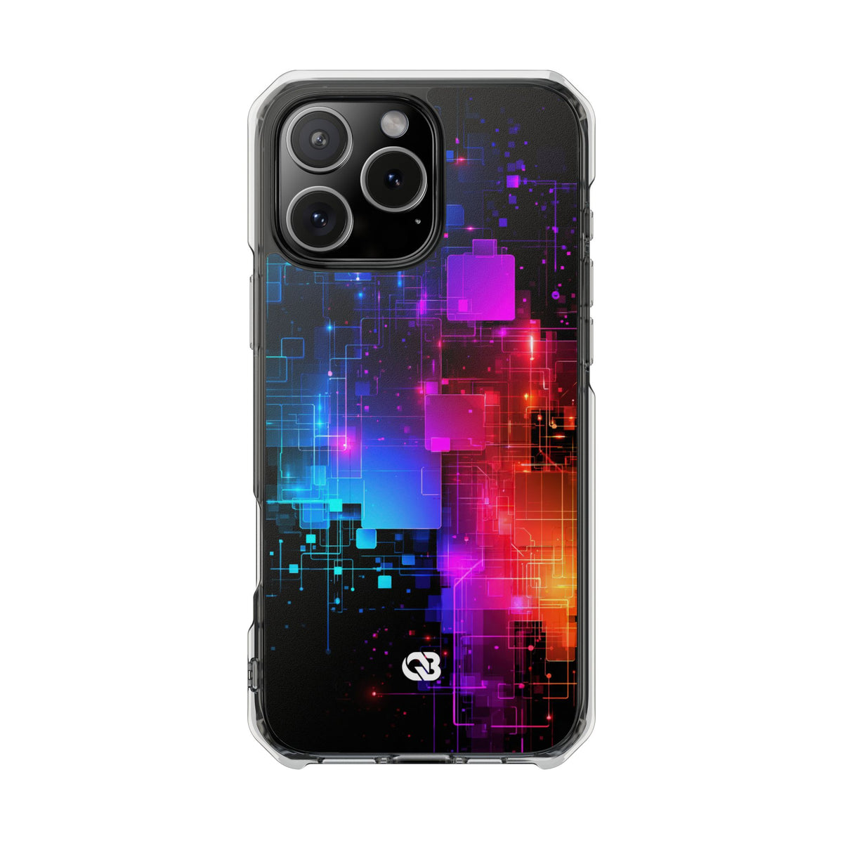 Spectral Circuit Grid · Clear Impact Magnetic Phone Case for iPhone · Black