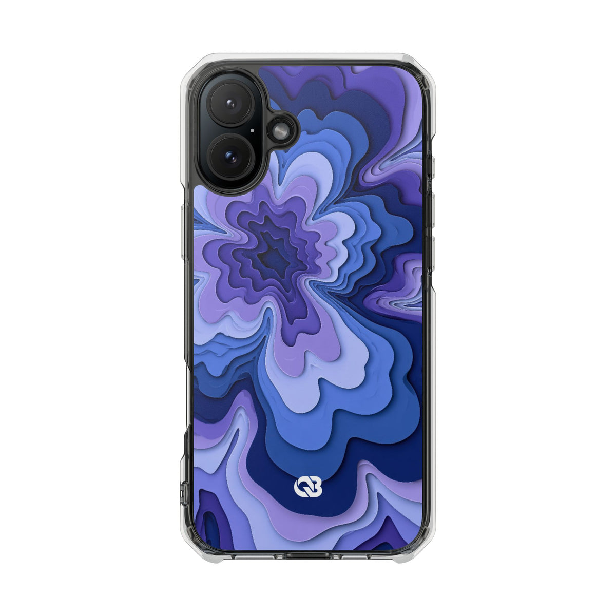 Periwinkle Strata Bloom · Clear Impact Magnetic Phone Case for iPhone · Purple
