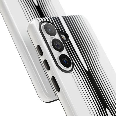 White Tough Phone Case for Samsung - Kinetic Mono Distortion