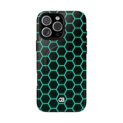 Neon Hex Spectrum · Tough 2.0 Magnetic Phone Case for iPhone · Teal