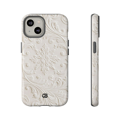 Ivory Baroque Relief · Tough Phone Case for iPhone · White