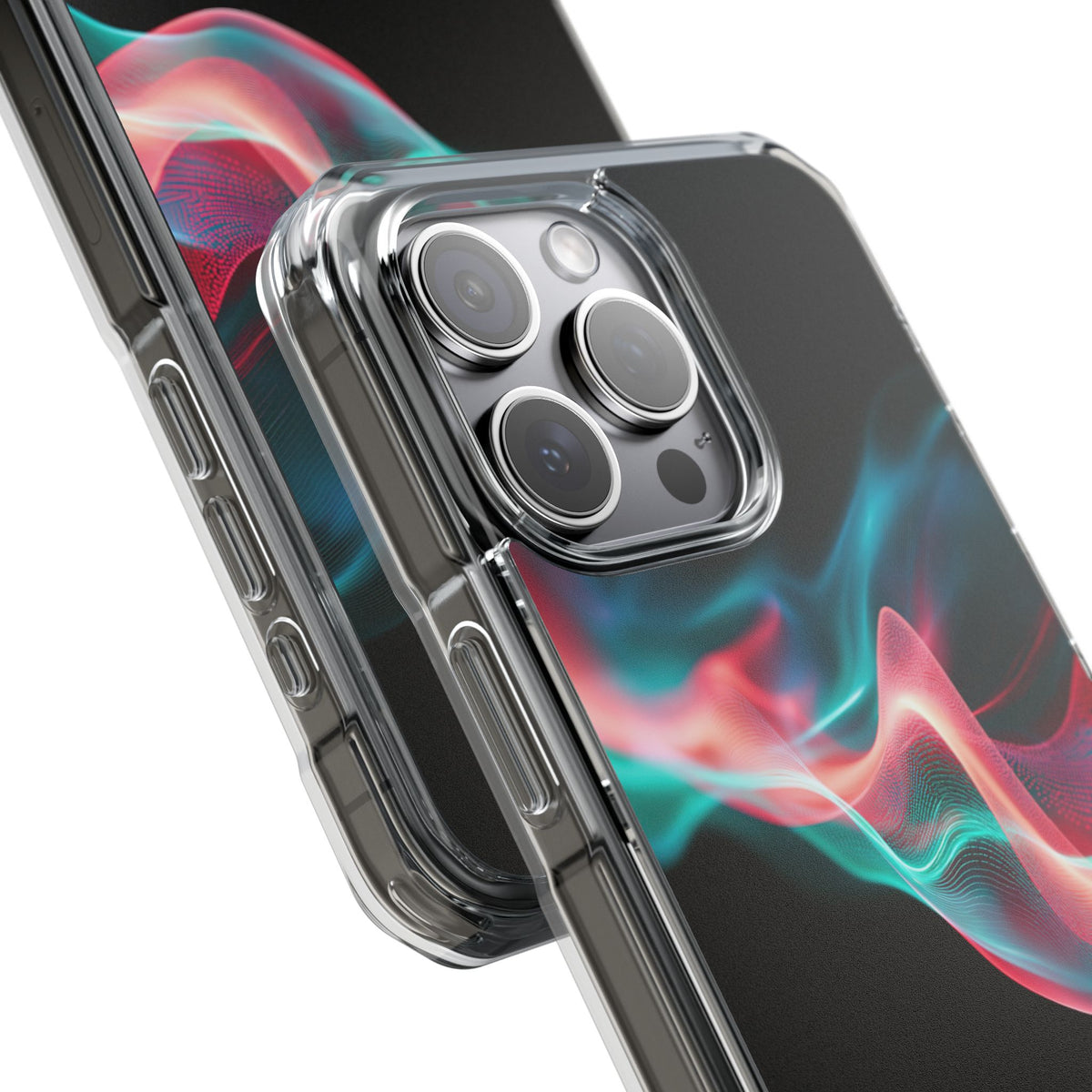 Digital Frequency · Clear Impact Magnetic Phone Case for iPhone · Black